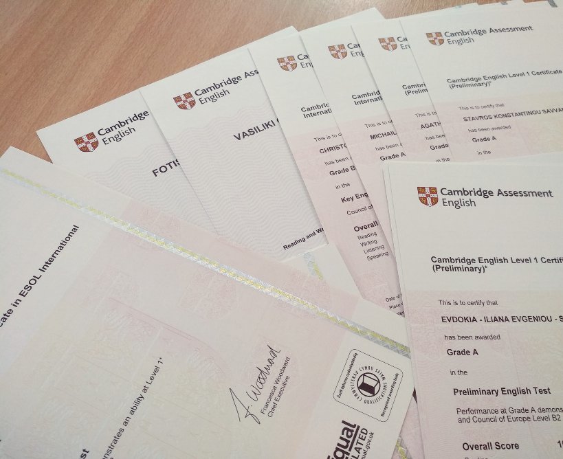 Cambridge Certificates arrived!